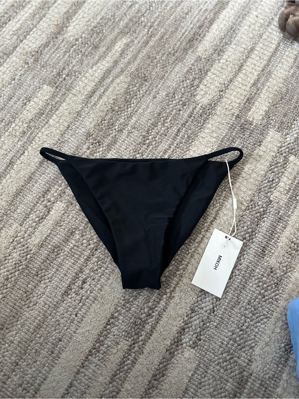Mikoh Black Minimal Low-Rise Bikini Bottom